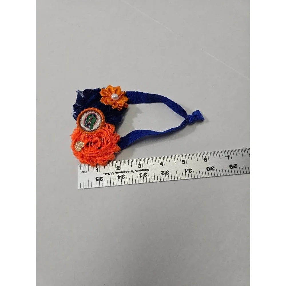 Handmade Florida Gators Headband Infant OS Blue Orange Excellent‎ Rosette Logo